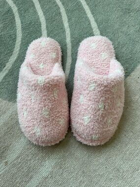 Staykation Cozy Pink Polka Dot Women's Slippers